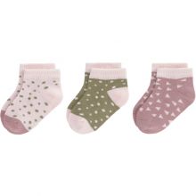 Lot de 3 paires de chaussettes bébé en coton bio rose et cannelle (pointure 19-22)  par Lässig 