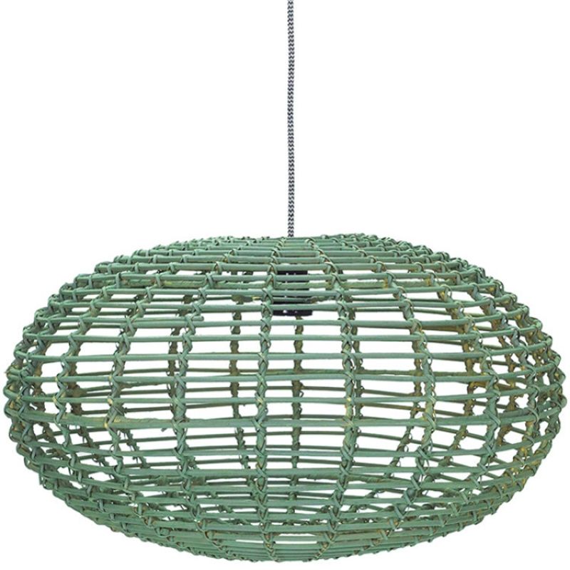 Suspension Pumpkin en rotin vert (diamètre 45 cm) Kids Depot