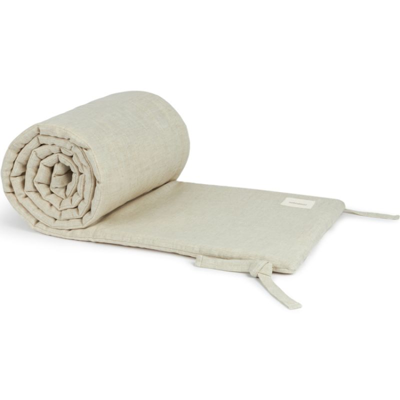 Tour de lit Lin français greige (pour lits 60 x 120 et 70 x 140 cm) Nobodinoz