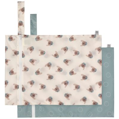 Lot de 2 sacs imperméables pour vêtements humides Tiny Team Chien Lässig 
