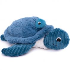 Peluche Les Ptipotos Sauvenou maman et bébé tortue bleu (29 cm)