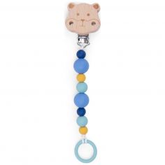 Attache-tétine bois et silicone hamster Puce et Pilou - Moulin Roty