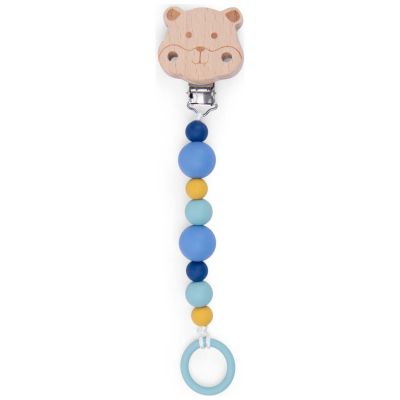 Attache-tétine bois et silicone hamster Puce et Pilou Moulin Roty