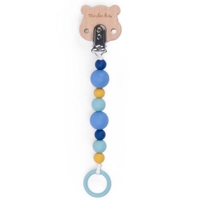 Attache-tétine bois et silicone hamster Puce et Pilou