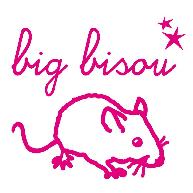 Mini sticker fluo Big Bisou (10 x 10 cm) Mimi'lou