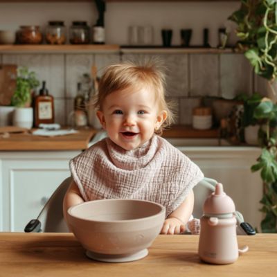 Bavoir d'épaule 2 en 1 Burpy Nude Powder