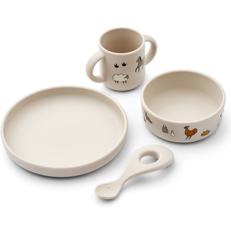 Coffret repas en silicone Vivi Farm (4 pièces) Liewood