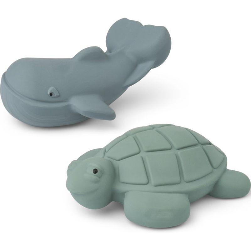 Lot de 2 jouets de bain Ned Peppermint whale blue mix Liewood
