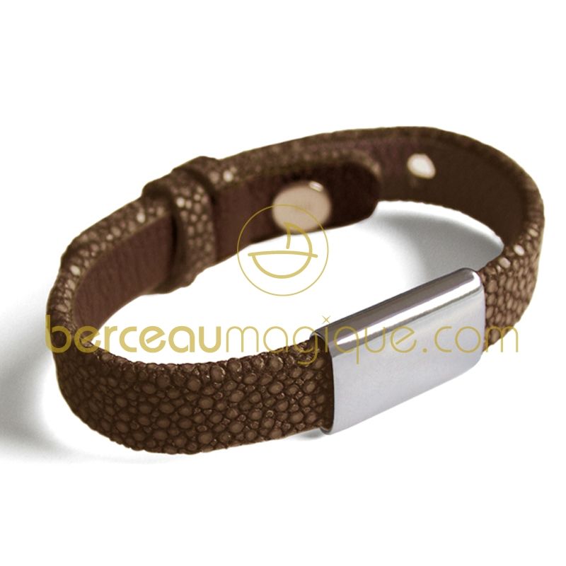 Bracelet Hip Hop Chocolat noir (argent) Mikado