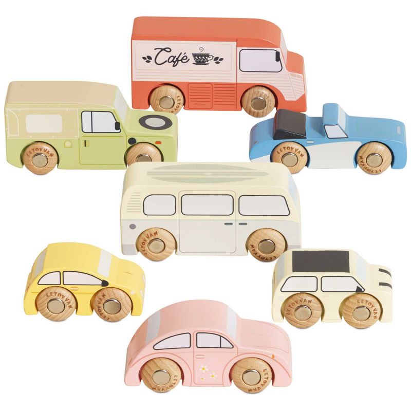 Set de 7 voitures rétro en bois FSC Le Toy Van Produit 1