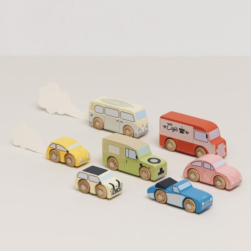 Set de 7 voitures rétro en bois FSC Le Toy Van Ambiance 2