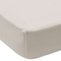 Lot de 2 draps housses en jersey pour matelas de parc Oatmeal-Sand (75 x 95 cm)