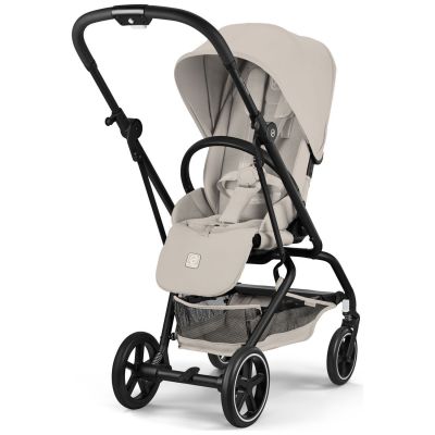 Poussette Compacte et Rotative Eezy S Twist+2 Châssis Noir et Siège Dune Grey Cybex
