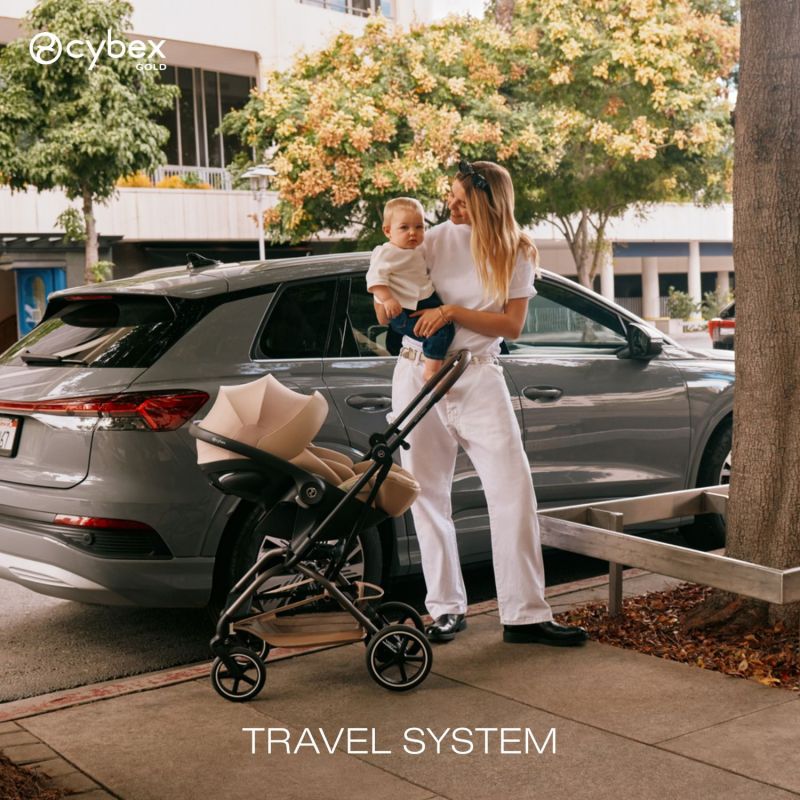 Poussette Compacte et Rotative Eezy S Twist+2 Châssis Noir et Siège Dune Grey Cybex Ambiance 2