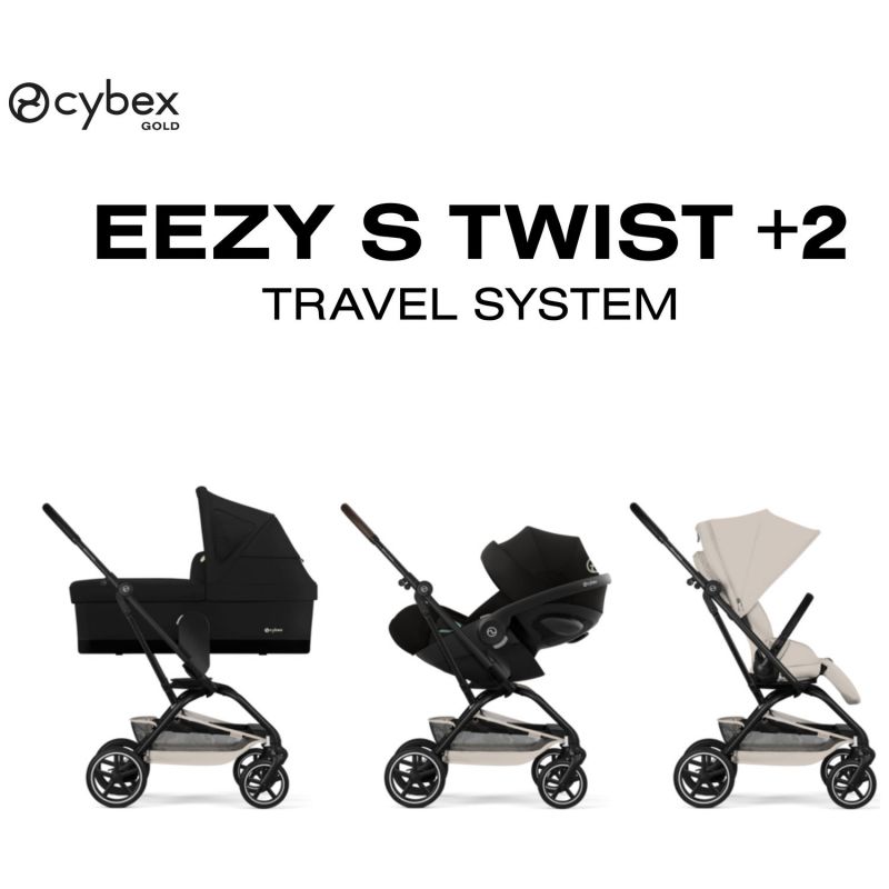 Poussette Compacte et Rotative Eezy S Twist+2 Châssis Noir et Siège Dune Grey Cybex Produit 4
