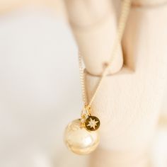 Bola de grossesse Gri-Gri Etoile du nord chaîne (or jaune 18 carats) - Pleine Lune