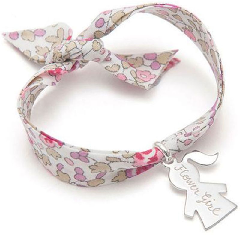 Bracelet enfant Liberty avec petite fille personnalisable (argent 925°) Merci Maman