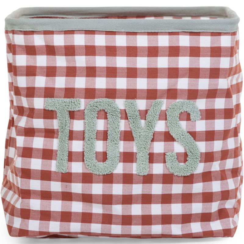 Panier de rangement Vichy terracotta (30 x 30 cm) Childhome