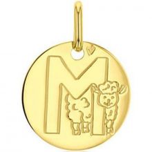 Médaille M comme mouton personnalisable (or jaune 750°)  par Maison Augis