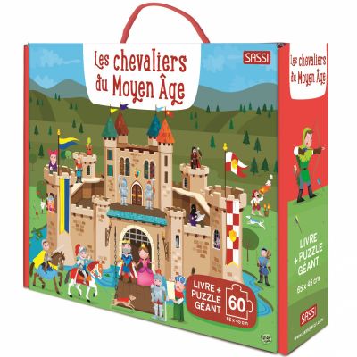 Livre + puzzle géant Les chevaliers du Moyen-Âge (60 pièces) Sassi Junior