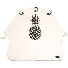 Protection pour poussette Baby Peace Ananas noir et blanc en coton bio  par Kurtis