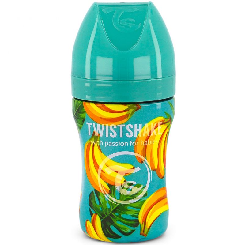 Biberon anti-colique en acier inoxydable banane (260 ml) Twistshake