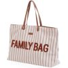 Sac à langer Family Bag rayures nude/terracotta  par Childhome