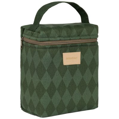 Sac isotherme pour biberon et déjeuner Hyde Park Forest Green Diamonds Nobodinoz