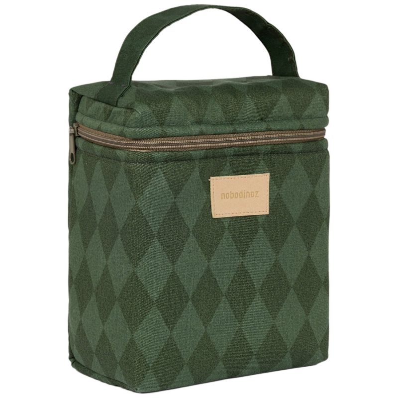 Sac isotherme pour biberon et déjeuner Hyde Park Forest Green Diamonds Nobodinoz Produit 1