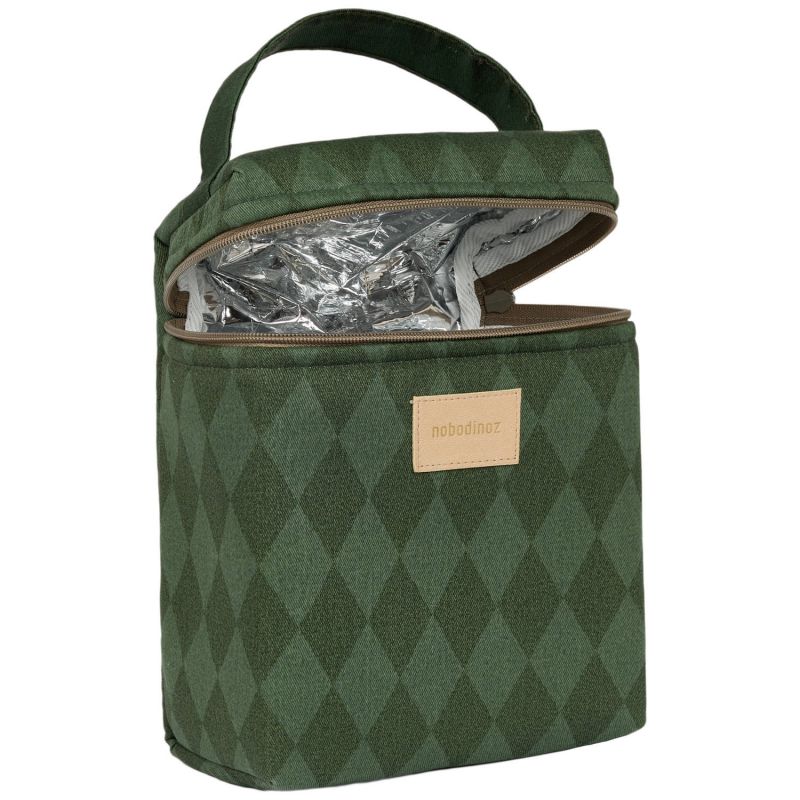 Sac isotherme pour biberon et déjeuner Hyde Park Forest Green Diamonds Nobodinoz Produit 3