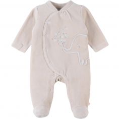 Pyjama velours beige éléphant (6 mois) - Noukie's