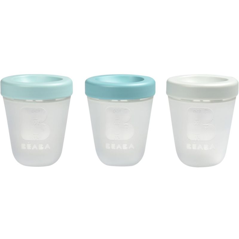 Lot de 3 pots de conservation en silicone Portion Jungle (200 ml) Béaba
