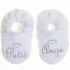 Chaussons velours brodé Petit Ange blanc (0-6 mois) - BB & Co Chaussons velours brodé Petit Ange blanc (0-6 mois) - BB & Co