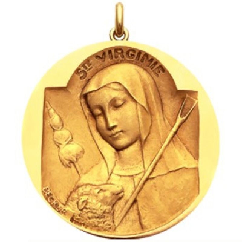 Médaille Sainte Virginie (or jaune 750°) Becker