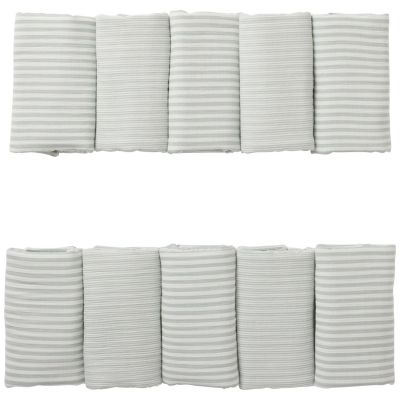 Tour de lit modulable et respirant gaze rayé vert de gris BB & Co