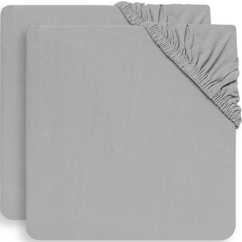 Lot de 2 draps housses de berceau gris (40 x 80 cm) Jollein