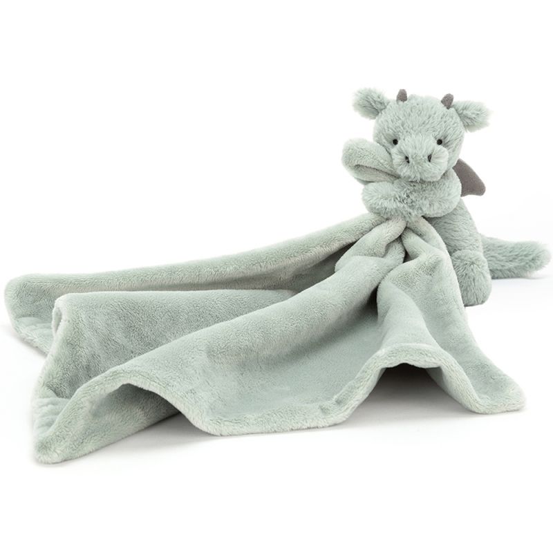 Doudou plat attache sucette Bashful Dragon (34 cm) Jellycat