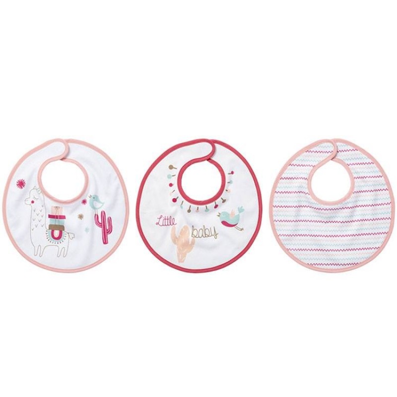 Lot de 3 bavoirs à velcro Little Lama Little Band