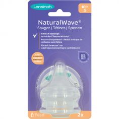 Lot de 2 tétines Natural Wave® spécial allaitement débit lent