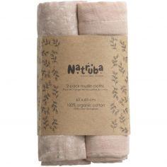 Pack 2 langes en coton bio rose poudré - Natruba