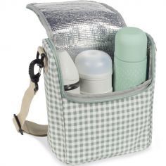 Sac repas isotherme I Love Vichy vert