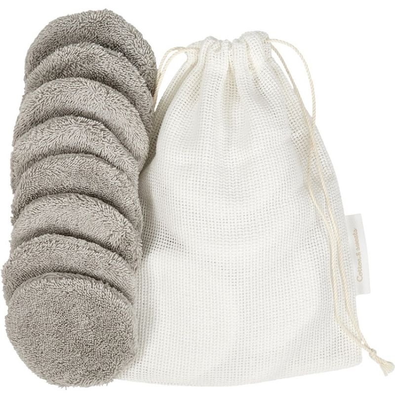 Lot de 8 disques de coton lavables gris Cotton&Sweets