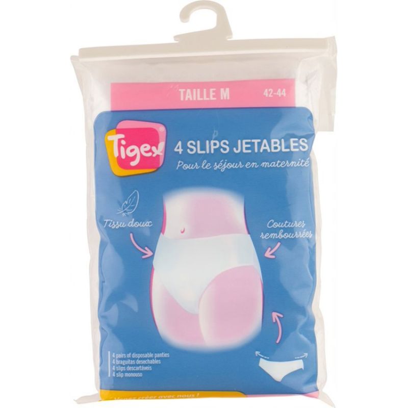 Lot de 4 slips jetables taille M (Taille 42-44) Tigex