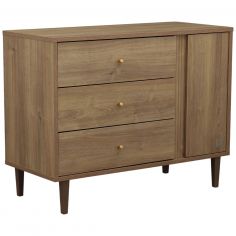 Commode 3 tiroirs et 1 porte Mokka - Sauthon mobilier