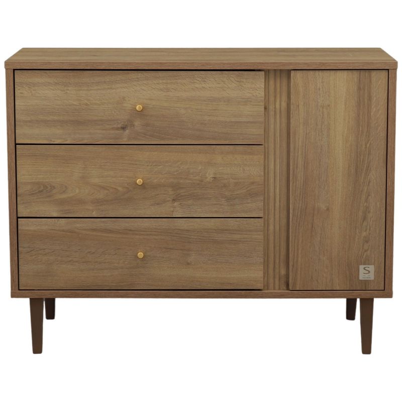 Commode 3 tiroirs et 1 porte Mokka Sauthon mobilier Produit 3