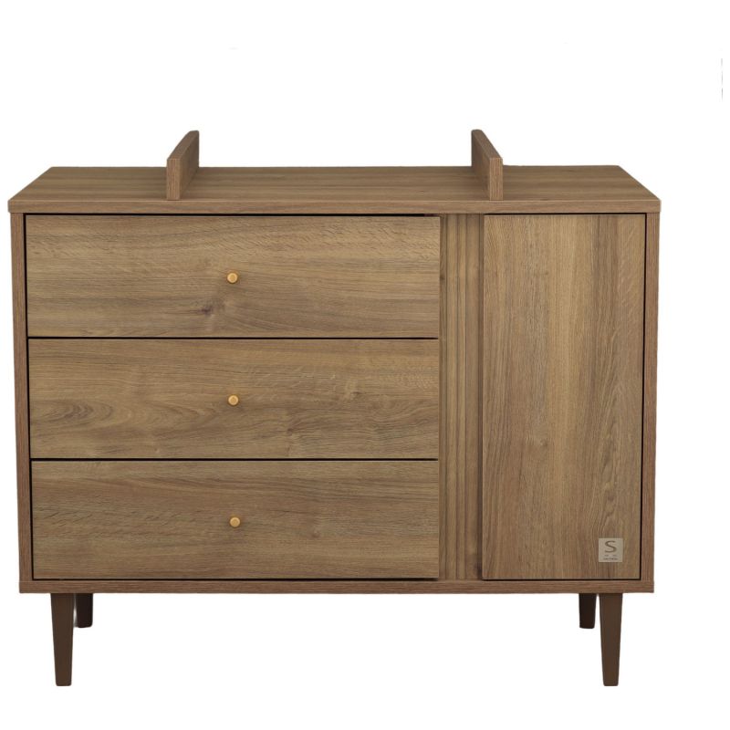 Commode 3 tiroirs et 1 porte Mokka Sauthon mobilier Produit 5