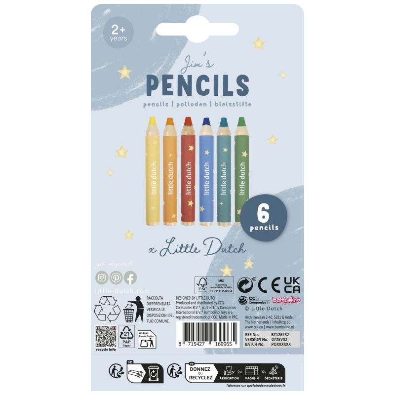Crayons de couleur en bois Jim Little Dutch Packaging 3