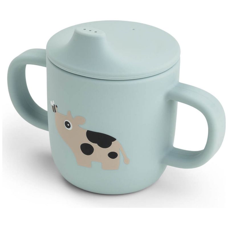 Tasse à bec à 2 anses en silicone Tiny farm Bleu Done by Deer Produit 1