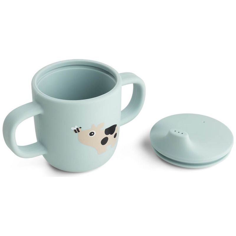 Tasse à bec à 2 anses en silicone Tiny farm Bleu Done by Deer Produit 3