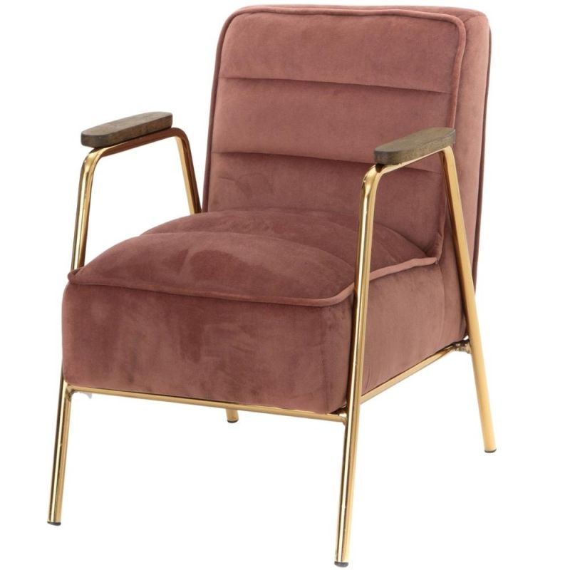 Fauteuil en velours pour enfant rose Amadeus Les Petits